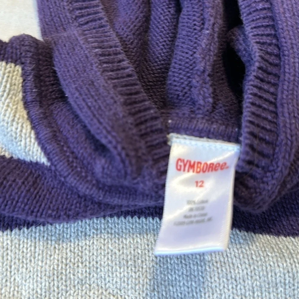Gymboree Purple/Gray Hooded Sweater Dress Front Pocket Size 12
